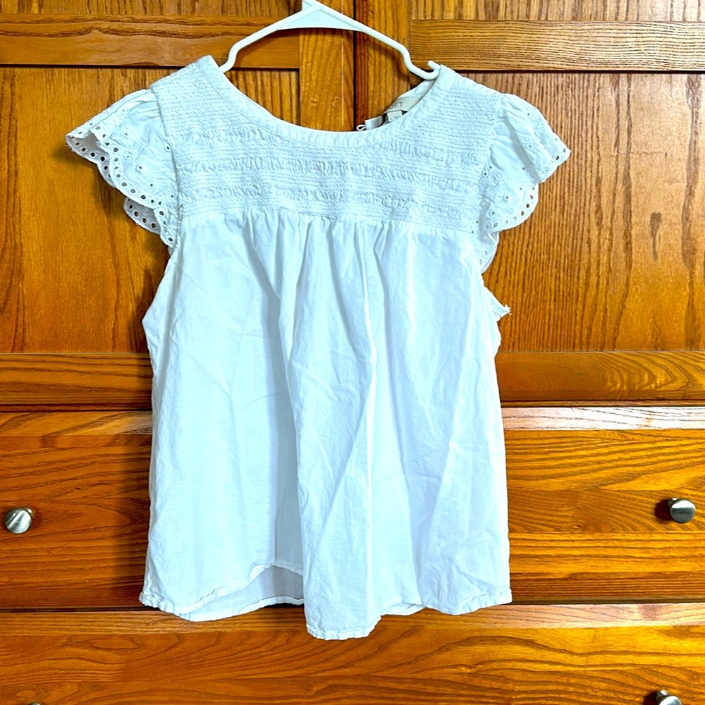 Loft flutter short sleeve cotton top